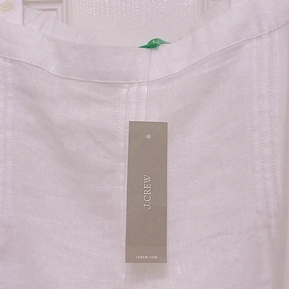 NWT J.Crew Bow-Back Linen Top in White - Picture 8 of 9